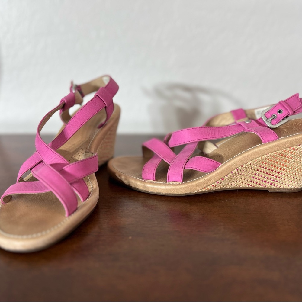 UGG Pink Wedge Sandals